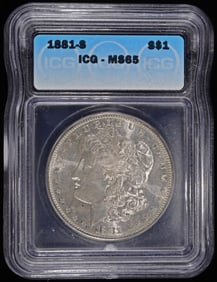 1881-S MORGAN DOLLAR ICG MS65