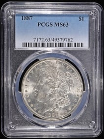 1887 MORGAN DOLLAR PCGS MS63