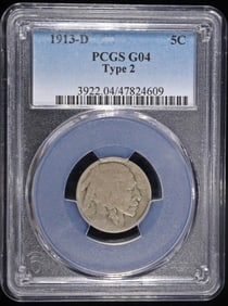 1913-D T-2 BUFFALO NICKEL PCGS G-4