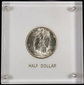 1945-D WALKING LIBERTY HALF DOLLAR GEM BU