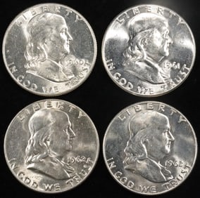 1960, 61, (2) 62-D FRANKLIN HALVES CH BU