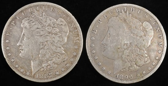 1887-O VF & 1896-O VG MORGAN DOLLARS