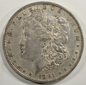 1891-O MORGAN DOLLAR XF/AU