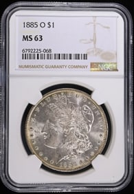 1885-O MORGAN DOLLAR NGC MS63