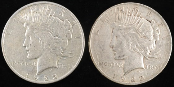 1922-P & 1922-D CIRL PEACE DOLLARS