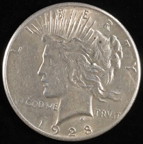 1928 PEACE DOLLAR AU