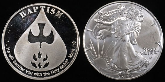 1 OZ .999 SILVER 2024 BAPTISM & 2024 ASES
