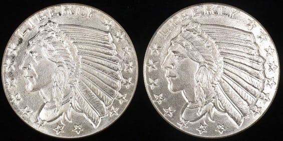 (2) 1 OZ .999 SILVER INDIAN ROUNDS