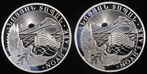 (2) 1 OZ .999 SILVER 2023 NOAH'S ARK ROUNDS