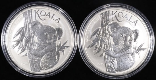 (2) 1 OZ .999 SILVER 2024 AUST KOALA ROUNDS