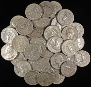 (40) 90% SILVER WASHINGTON QUARTERS