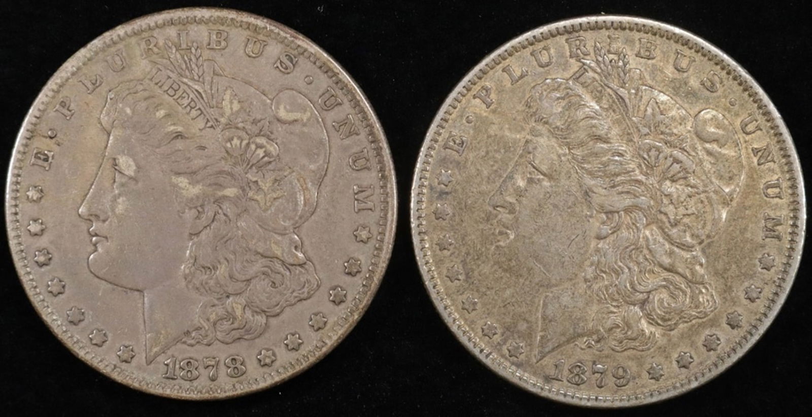 1878 7TF REV 79 & 1879 MORGAN DOLLARS XF (1 of 2)