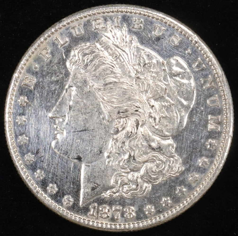 1878-S MORGAN DOLLAR BU, CLEANED (1 of 2)