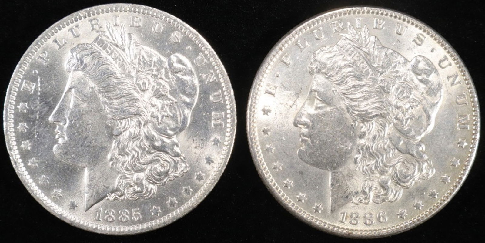 1885-O & 1886 MORGAN DOLLARS BU (1 of 2)