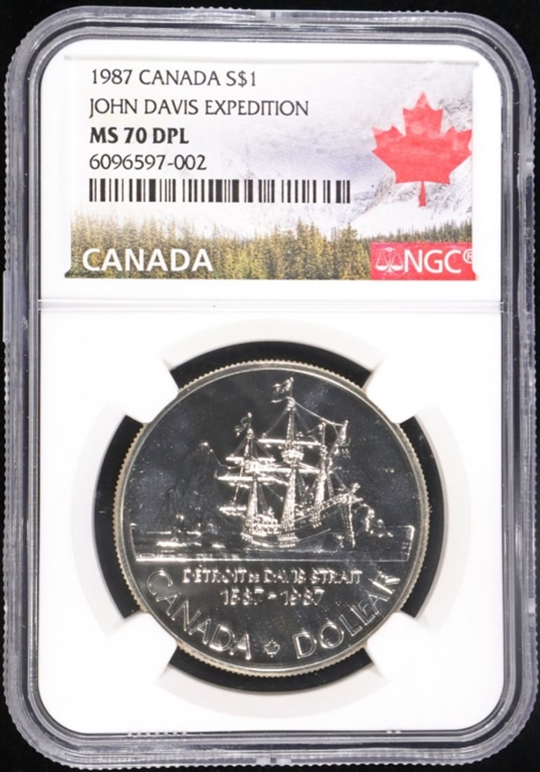 1987 CANADA SILVER $1 COMMEM NGC MS70 DPL (1 of 4)