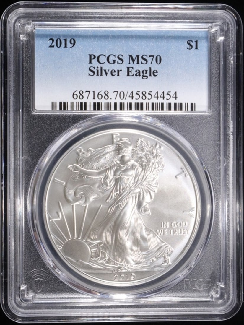 2019 AMERICAN SILVER EAGLE PCGS MS70 (1 of 4)