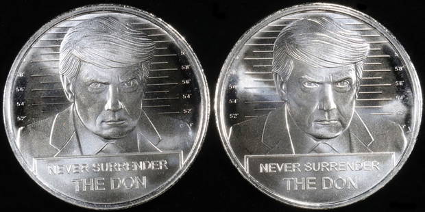(2) 1 OZ .999 SILV NEVER SURRENDER THE DON ROUNDS: LEADERS IN ON-LINE AUCTIONS ESTIMATE $140 - $190.