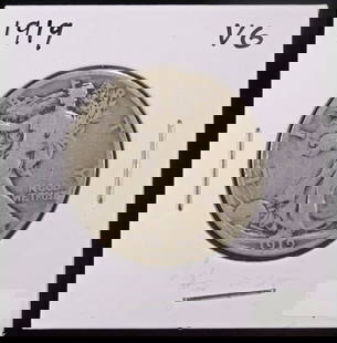 1919 WALKING LIBERTY HALF DOLLAR VG: TOP RATED AUCTION HOUSE ESTIMATE $75 - $100.