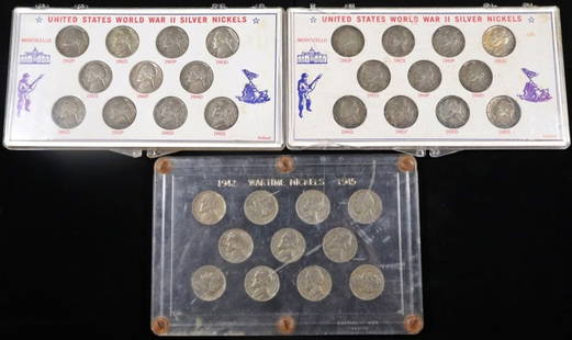(3) US WARTIME SILVER NICKEL 11-COIN SETS: BID WITH SILVER CITY AUCTIONS ESTIMATE $100 - $150.