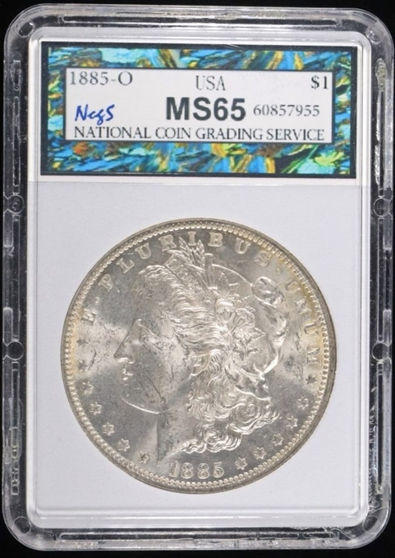 1885-O MORGAN DOLLAR NCGS GEM BU (1 of 4)