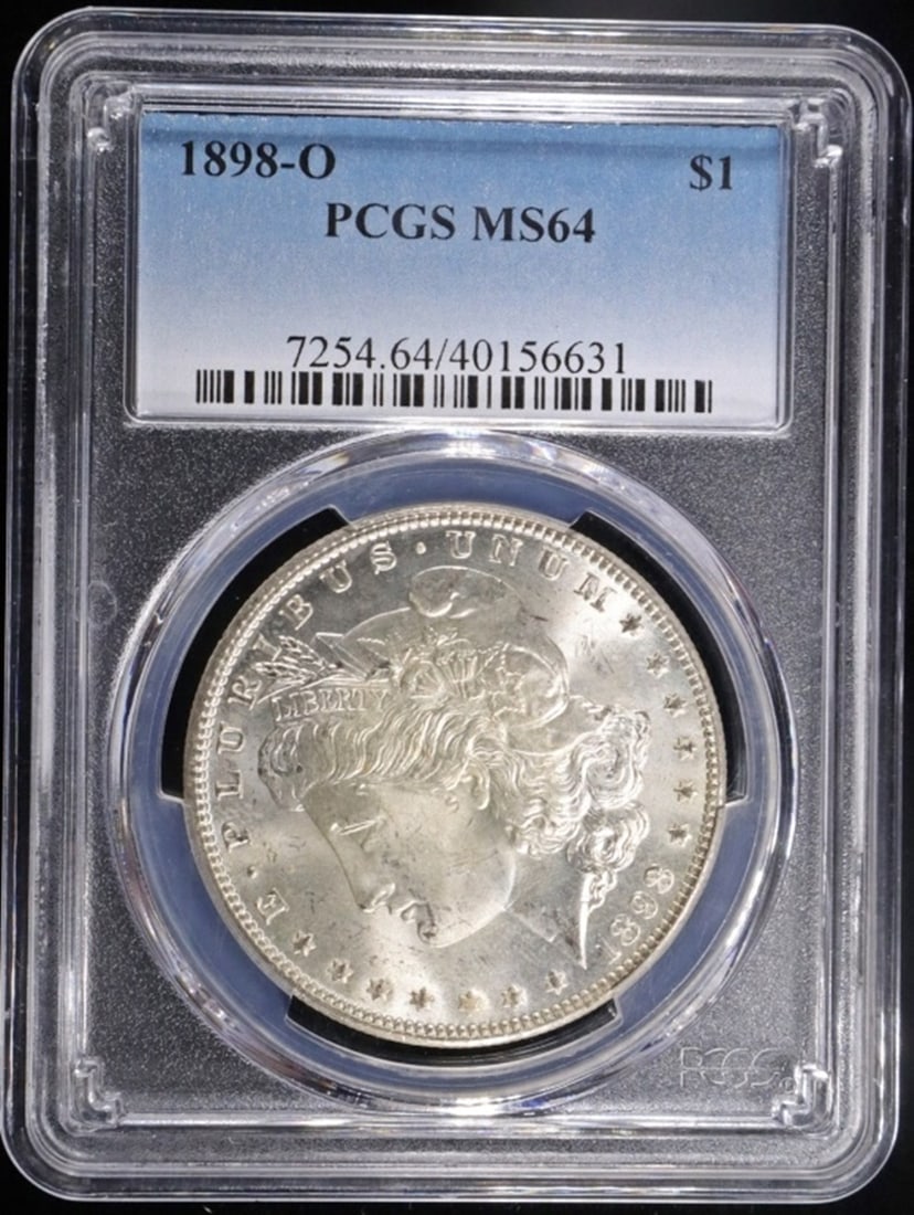1898-O MORGAN DOLLAR PCGS MS-64: CHECK OUT OUR UPCOMING AUCTIONS ESTIMATE $150 - $200.