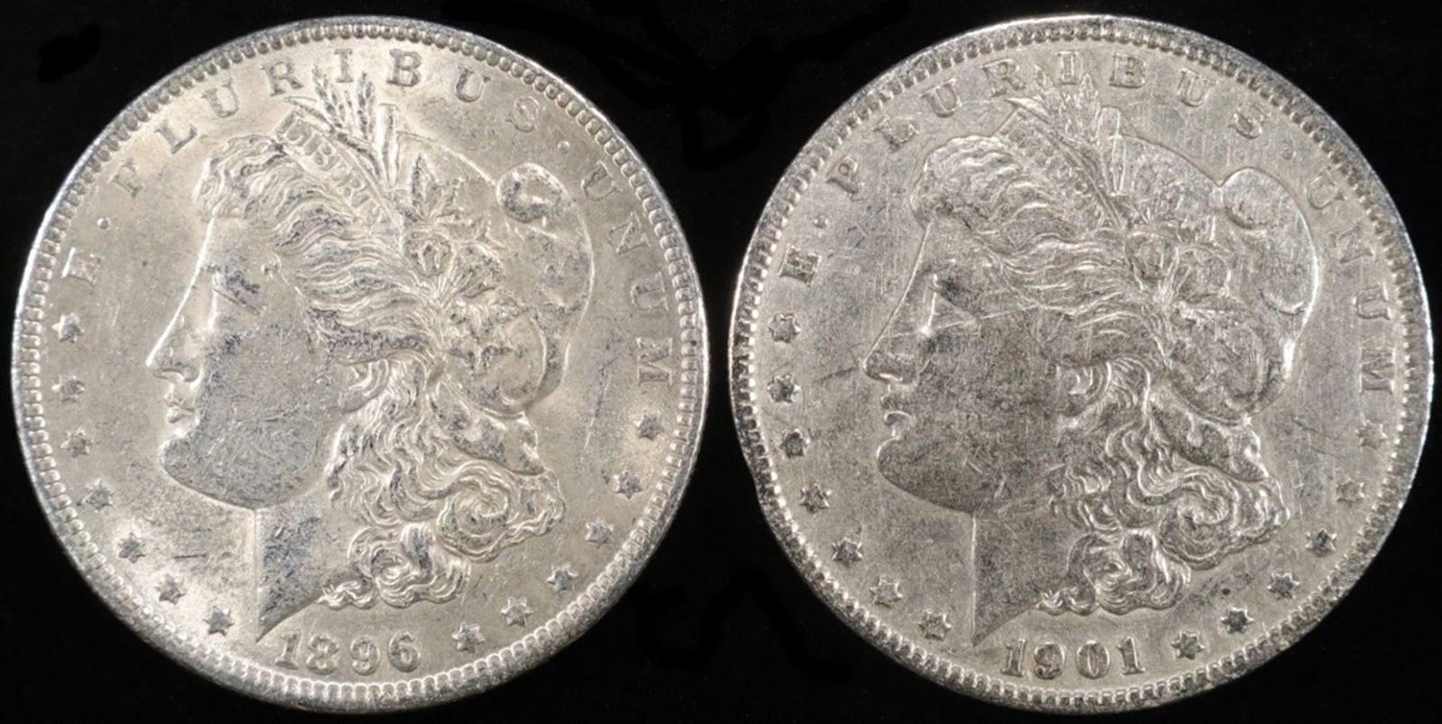 1896 & 1901-O MORGAN DOLLARS XF, DAMAGES (1 of 2)