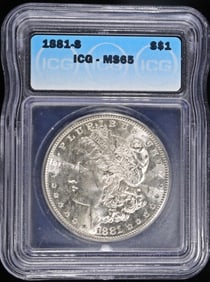1881-S MORGAN DOLLAR ICG MS65