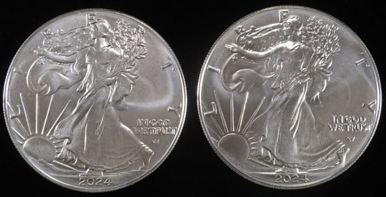 (2) 2024 AMERICAN SILVER EAGLES
