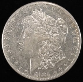 1884-S MORGAN DOLLAR CH AU