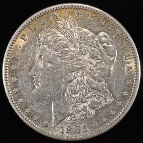 1885-S MORGAN DOLLAR CH AU