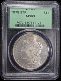 1878 8TF MORGAN DOLLAR PCGS MS-63 OGH