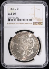 1881-S MORGAN DOLLAR NGC MS66