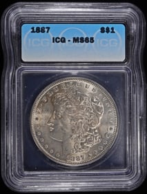 1887 MORGAN DOLLAR ICG MS65