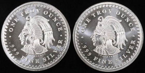 (2) 1 OZ .999 SILVER AZTEC CALENDAR ROUNDS