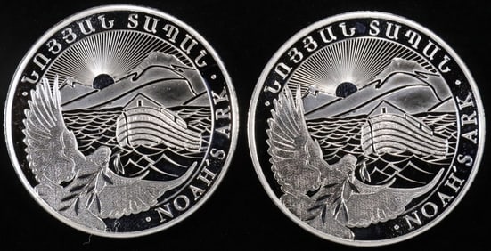 (2) 1 OZ .999 SILVER NOAH'S ARK ROUNDS