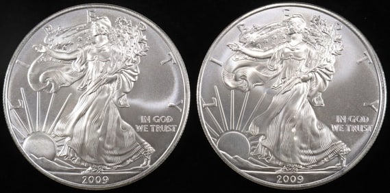 (2) 2009 AMERICAN SILVER EAGLES