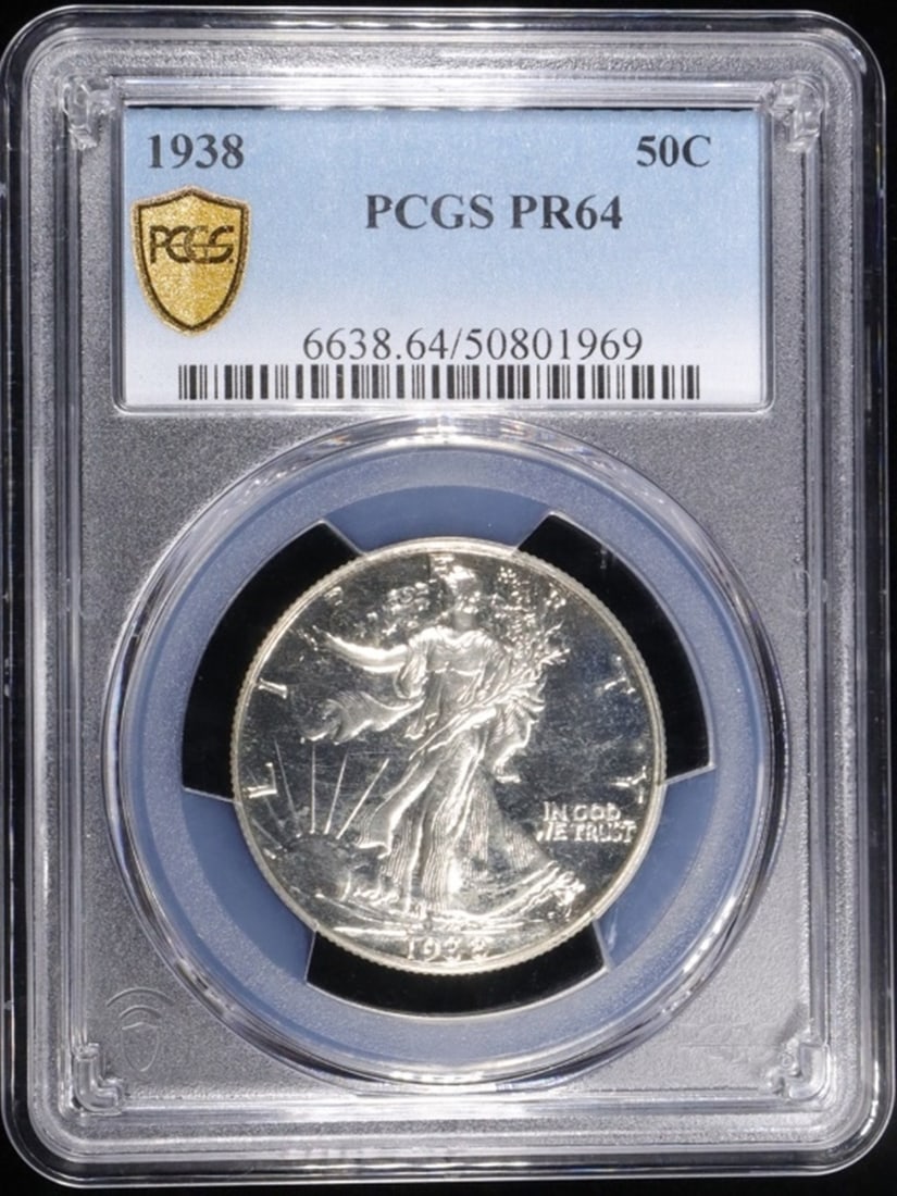1938 WALKING LIBERTY 50C PCGS PR64 (1 of 4)