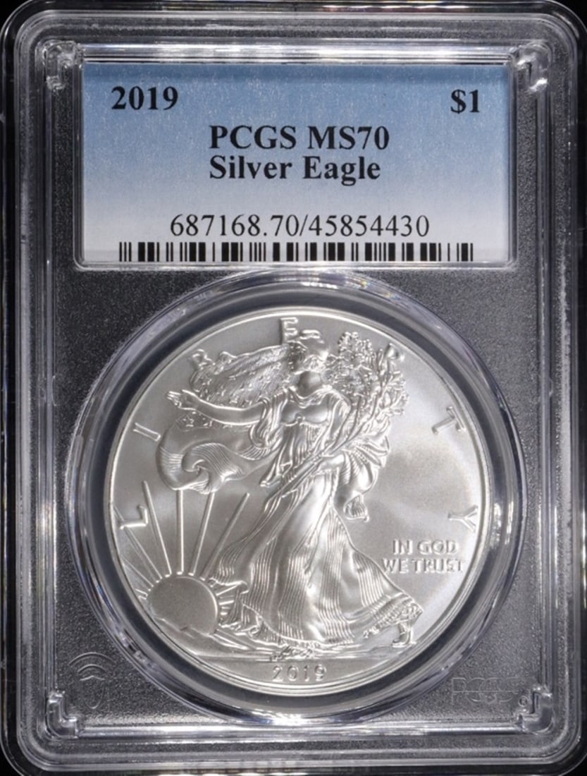 2019 AMERICAN SILVER EAGLE PCGS MS70 (1 of 4)