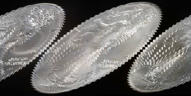 (2) 2023 AMERICAN SILVER EAGLES: TOP RATED AUCTION HOUSE ESTIMATE $140 - $190.