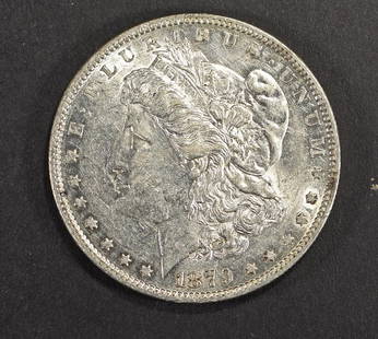 1879-O MORGAN DOLLAR CH AU: WEEKLY COIN & CURRENCY AUCTIONS ESTIMATE $90 - $120.