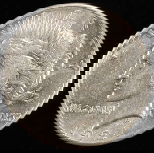 1921 PEACE DOLLAR AU/BU: BID WITH SILVER CITY AUCTIONS ESTIMATE $400 - $450.