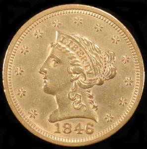 1846 $2.5 GOLD LIBERTY NICE BU