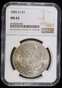 1885-O MORGAN DOLLAR NGC MS65: CHECK OUT OUR UPCOMING AUCTIONS ESTIMATE $200 - $250.