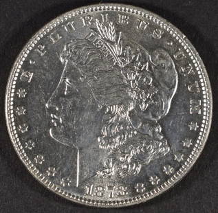 1878 7/8TF WEAK MORGAN DOLLAR BU: ESTIMATE $180 - $200.
