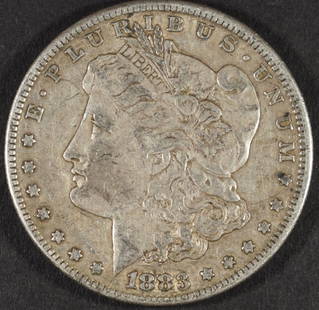 1883-S MORGAN DOLLAR XF: ESTIMATE $100 - $130.