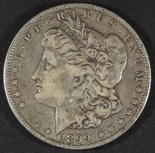 1899-O MICRO "O" MORGAN DOLLAR VF: ESTIMATE $75 - $100.