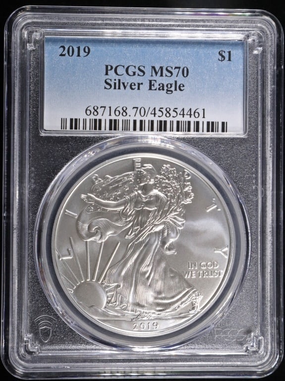 2019 AMERICAN SILVER EAGLE PCGS MS70 (1 of 4)