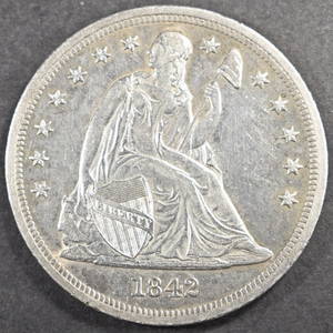 1842 SEATED LIBERTY DOLLAR BU PROOF LIKE