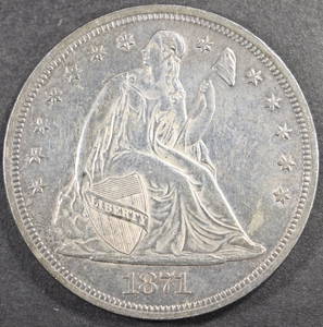 1871 SEATED DOLLAR CH BU