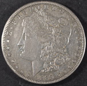 1889-CC MORGAN DOLLAR AU